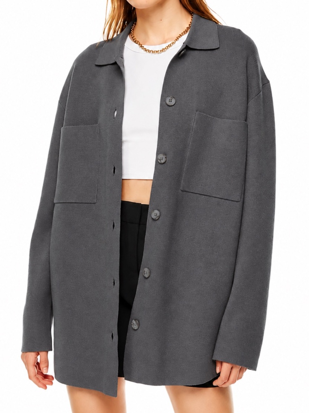 Aritzia Babaton Society Sweater Long Sleeve Ionic Grey (Size M)